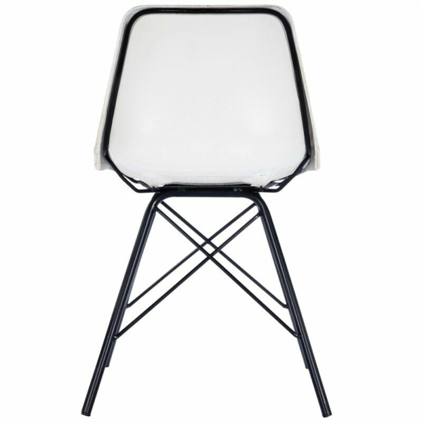 Beaumont Lane Metropolitan Living Leather Side Chair in White and Black 5