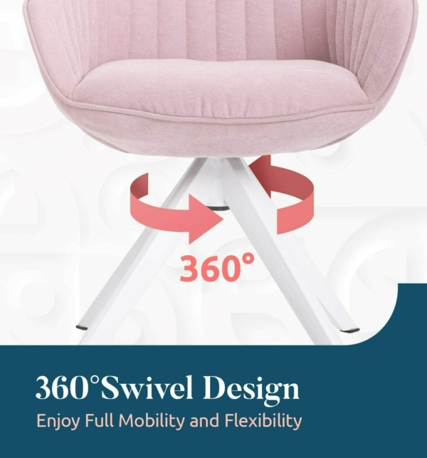 Modern Pink & White Velvet Accent Chair 2