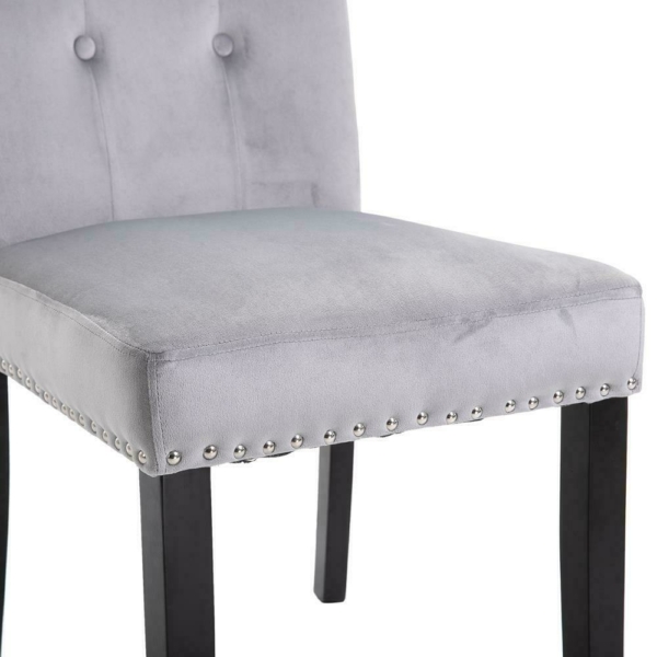 Set of 6 Elegant Fabric Dining Chairs Tufted Velvet Upholstered Accent Chair 9
