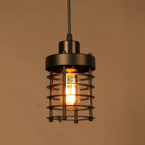 Rustic Vintage Industrial Iron Cage Pendant Light Hanging Ceiling Lamp Fixtures 7