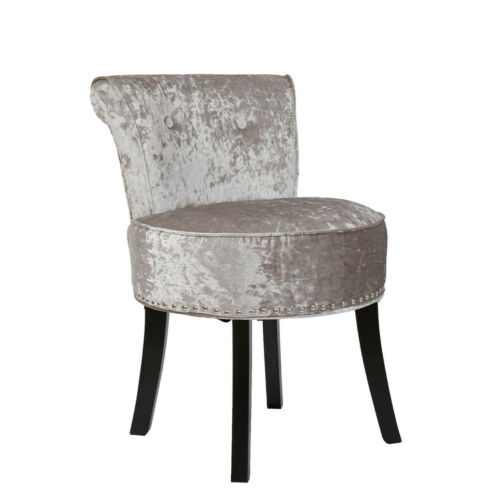 Velvet Upholstered Accent Armless Chair Makeup Vanity Stool Bedroom Furniture 7