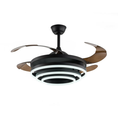 42" LED Ceiling Fan Light Lamp Chandelier 4 Retractable Blades w/ Remote Control 10