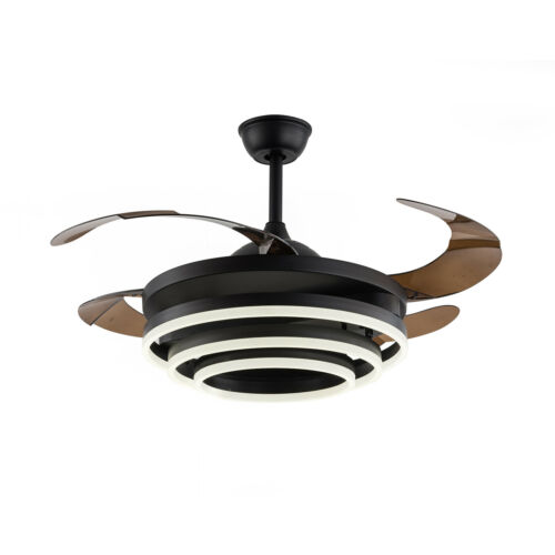 42" LED Ceiling Fan Light Lamp Chandelier 4 Retractable Blades w/ Remote Control 9