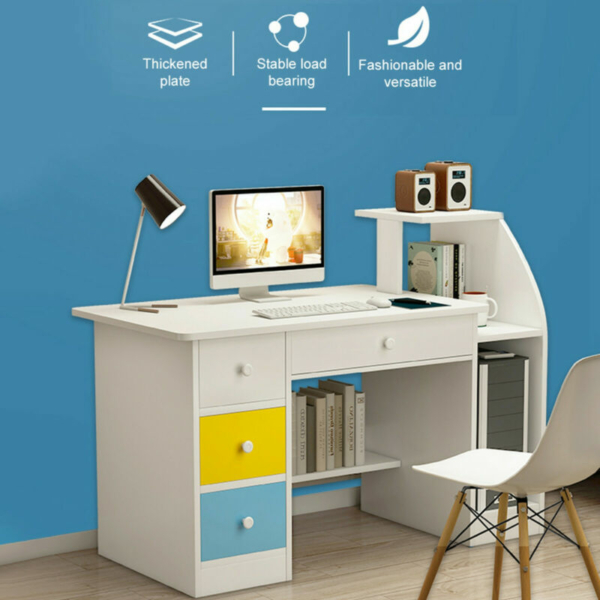 Home Office Computer Desk Workstation Wood Laptop PC Table w/Drawer Shelf 3