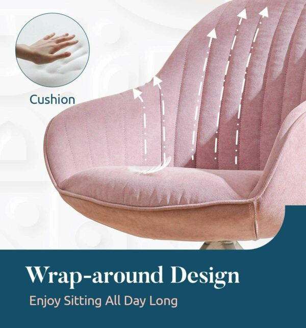 Modern Pink & White Velvet Accent Chair 3