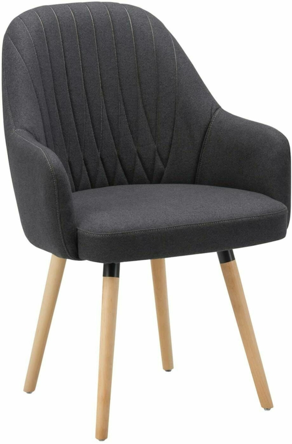 NOVIGO Black Modern Accent Chair with Solid Wooden legs 1