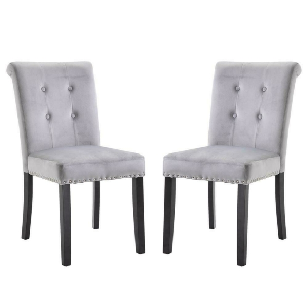 Set of 6 Elegant Fabric Dining Chairs Tufted Velvet Upholstered Accent Chair 11