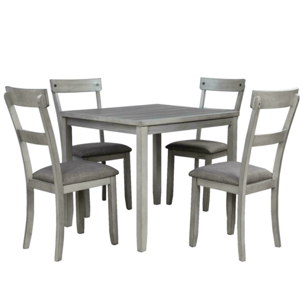 5 Piece Dining Table Set Industrial Wooden Kitchen Table and Chairs for Dining Room 3