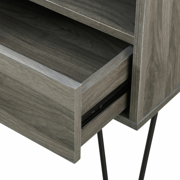 Delacora 18"W Modern Single Drawer Side Table - Grey 5