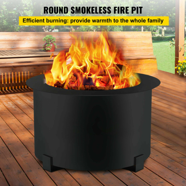 Vevor Smokeless Fire Pit Stove Bonfire 21.5 inch Carbon Steel Outdoor with Stand 2