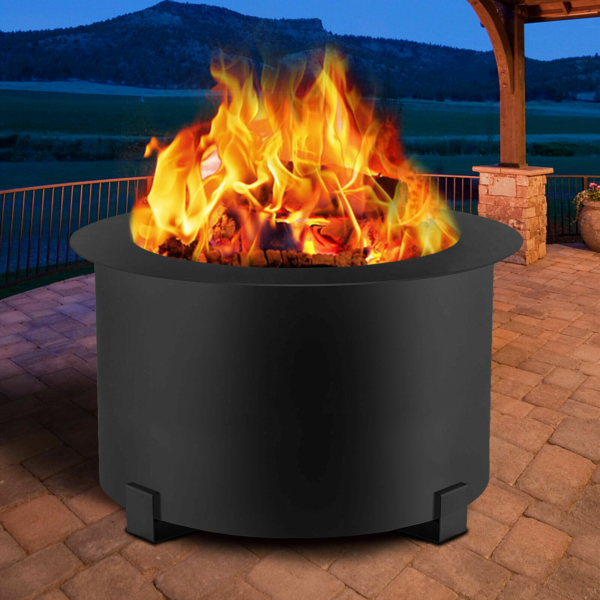 Vevor Smokeless Fire Pit Stove Bonfire 21.5 inch Carbon Steel Outdoor with Stand 1