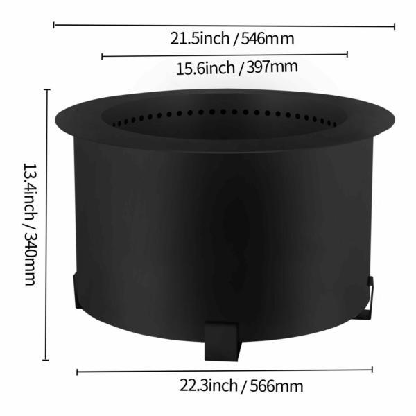 Vevor Smokeless Fire Pit Stove Bonfire 21.5 inch Carbon Steel Outdoor with Stand 8