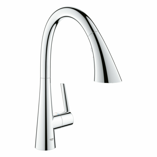 Grohe 32 298 3 Zedra 1.75 GPM 1 Hole Pull Down Kitchen Faucet - Chrome 1