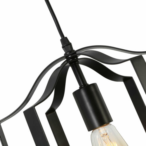 Chicago Bright Black Finish 1 Light Chandelier Foyer Lantern Candle Pendant Light Ceiling Lamp 7