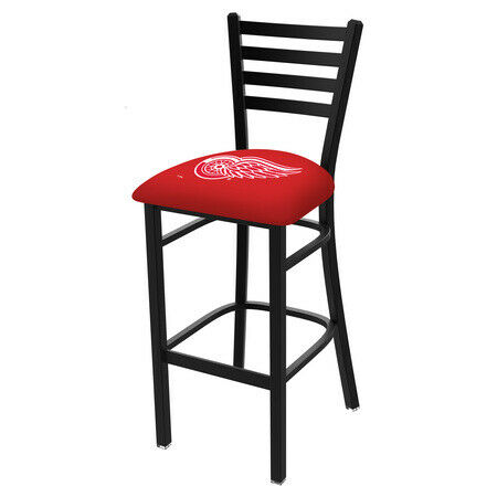 Holland Bar Stool Co. 30" Black Wrinkle Detroit Red Wings Stationary 1