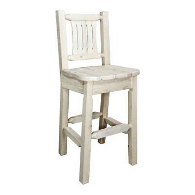 Montana Woodworks Homestead 30" Barstool with Ergonomic Wooden Seat in Natural