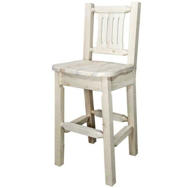 Montana Woodworks Homestead 30" Barstool with Ergonomic Wooden Seat in Natural 3