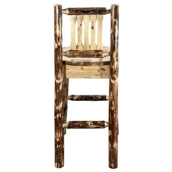 Montana Woodworks Glacier Country 30" Wood Barstool with Back Brown 5