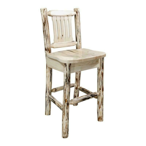Montana Woodworks 30"Transitional Wood Barstool with Ergonomic Seat in Natural