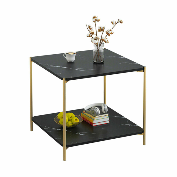 Braxton 2 Tier Black and Gold End Table 3