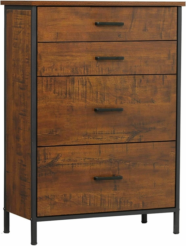 Hasuit Collection 4 Drawer Dresser Furniture Cabinet - Walnut 4