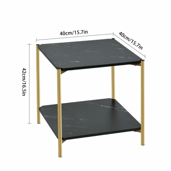 Braxton 2 Tier Black and Gold End Table 2