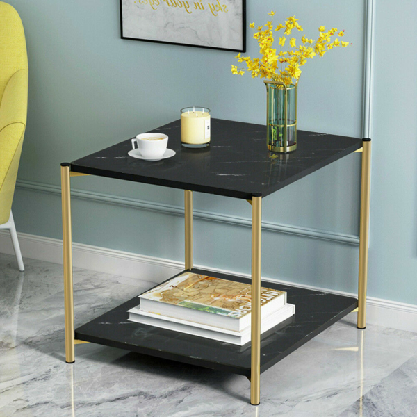 Braxton 2 Tier Black and Gold End Table