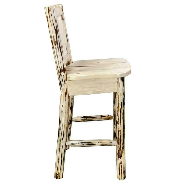 Montana Woodworks 30"Transitional Wood Barstool with Ergonomic Seat in Natural 4