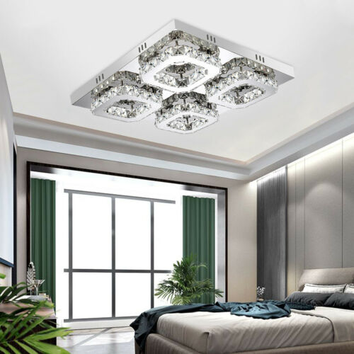 Modern Crystal LED Ceiling Light Chandelier Fixture Flush Mount Pendant Lamp 6