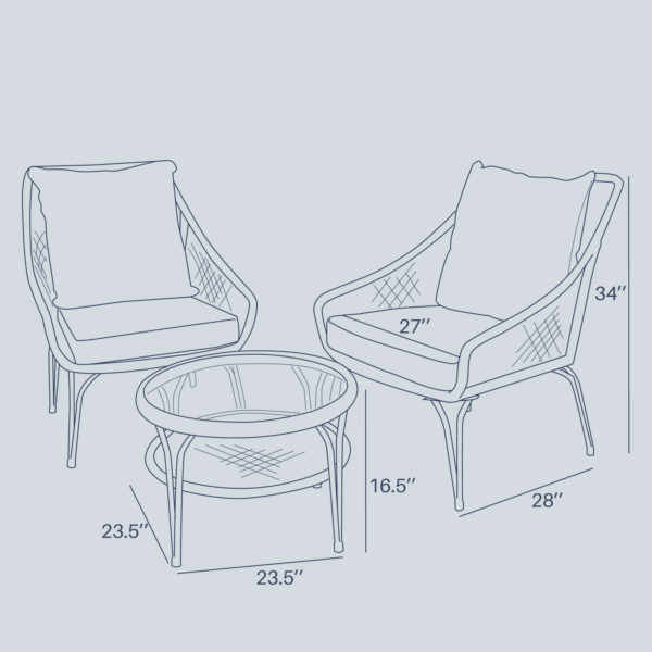 Rattan Wicker Furniture Set 3PC Cushioned Outdoor Garden Seat Patio Sofa Chairs 5